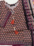 Black and Rust Leaf Printed Khaddar