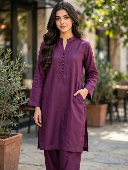 Solid Khaddar Pocket Style Shirt