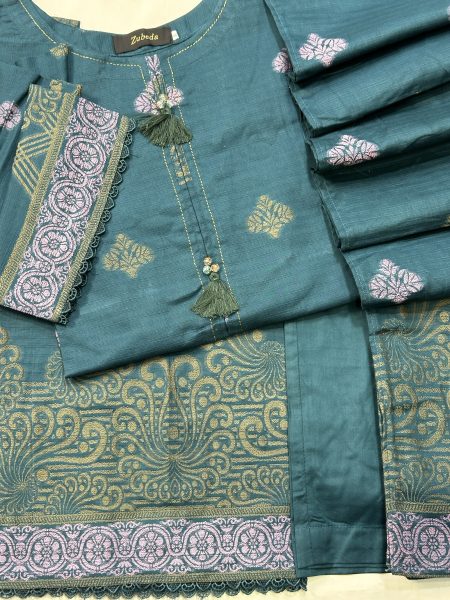 Teal Green Premium Jacquard
