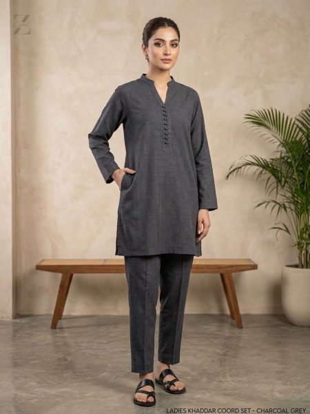 Solid Khaddar Pocket Style