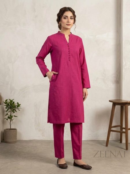 Solid Khaddar Pocket Style