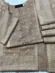 Mocha Bloom – Stitched Printed Pashmina Collection