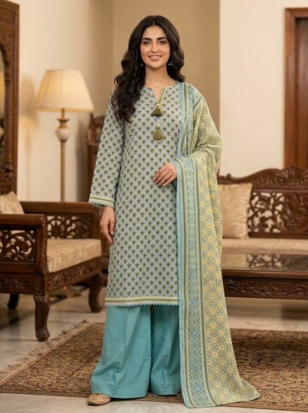 Daisy Mist – Stitched Printed Khaddar 3-Piece Set