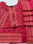 Ruby Elegance – Premium Pashmina 3-Piece Suit
