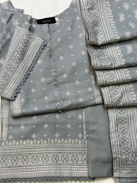 Ash Grace – Printed Pashmina 3-Piece Suit