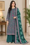 Emerald Crimson – Premium Printed Khaddar 3-Piece Suit