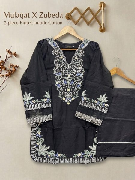 Noir Floral Tale – Embroidered Cambric Cotton Co-Ord Set