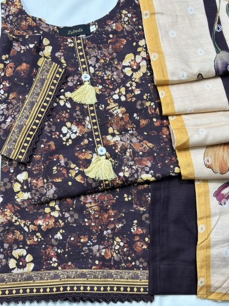 Autumnal Bloom – 3-Piece Printed Khaddar Collection