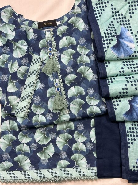 Ginkgo Luxe – Premium Printed Khaddar 3-Piece Suit